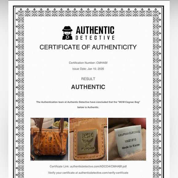 MCM Vintage Visetos:  Cognac Monogram 2-Way Tote & Shoulder Bag | Authentic - Picture 14 of 14